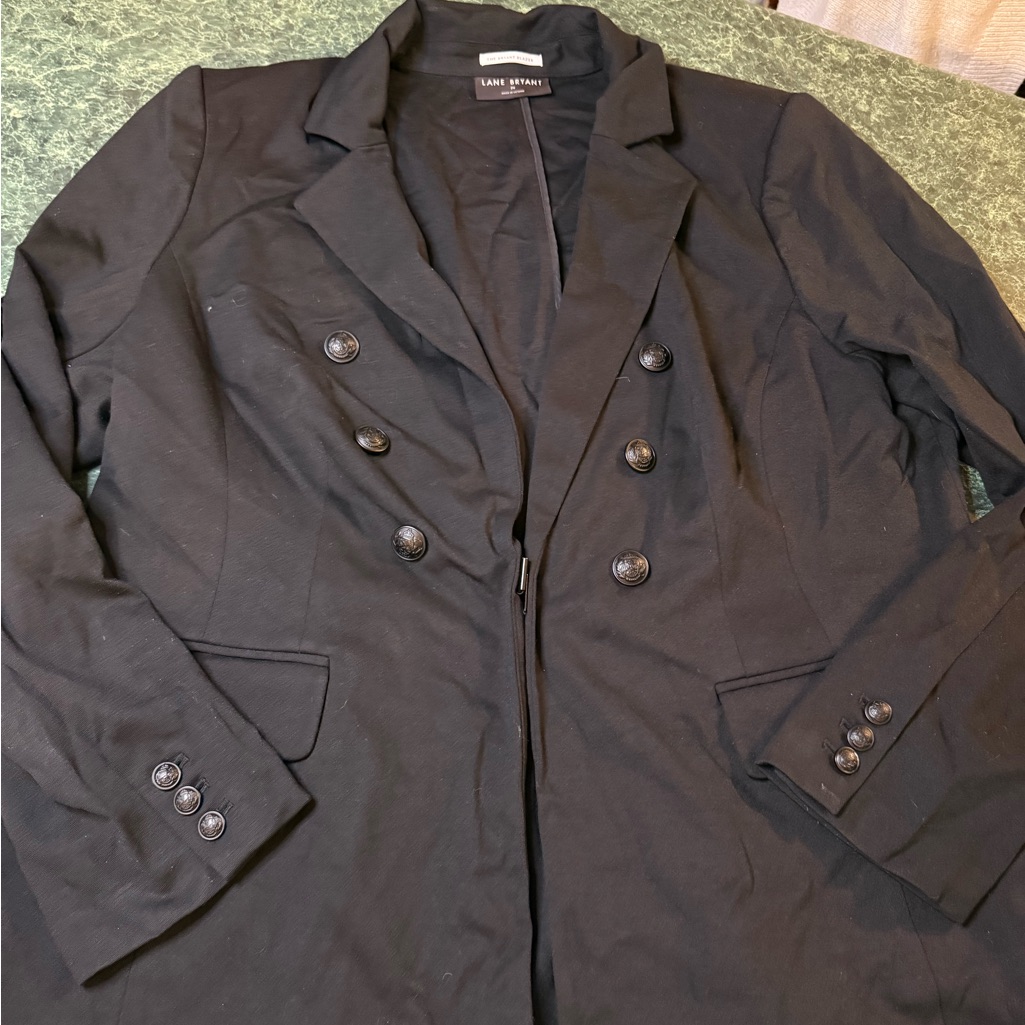 Lane Bryant Black Double-Breasted Blazer